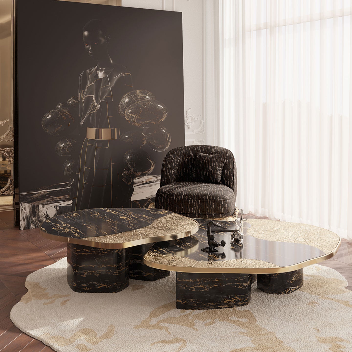 marble and gold center table