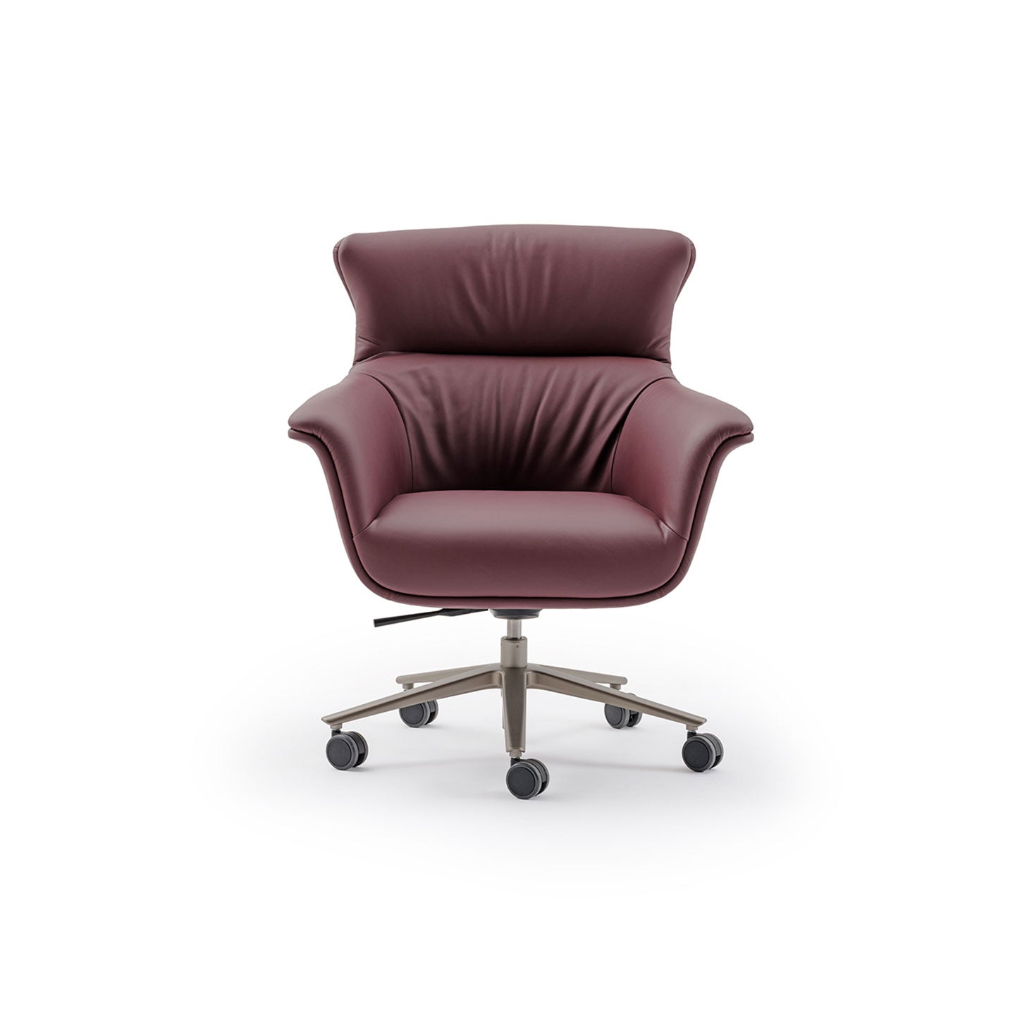 Burgundy Red Leather Executive Office Chair Rotatable and adjustable