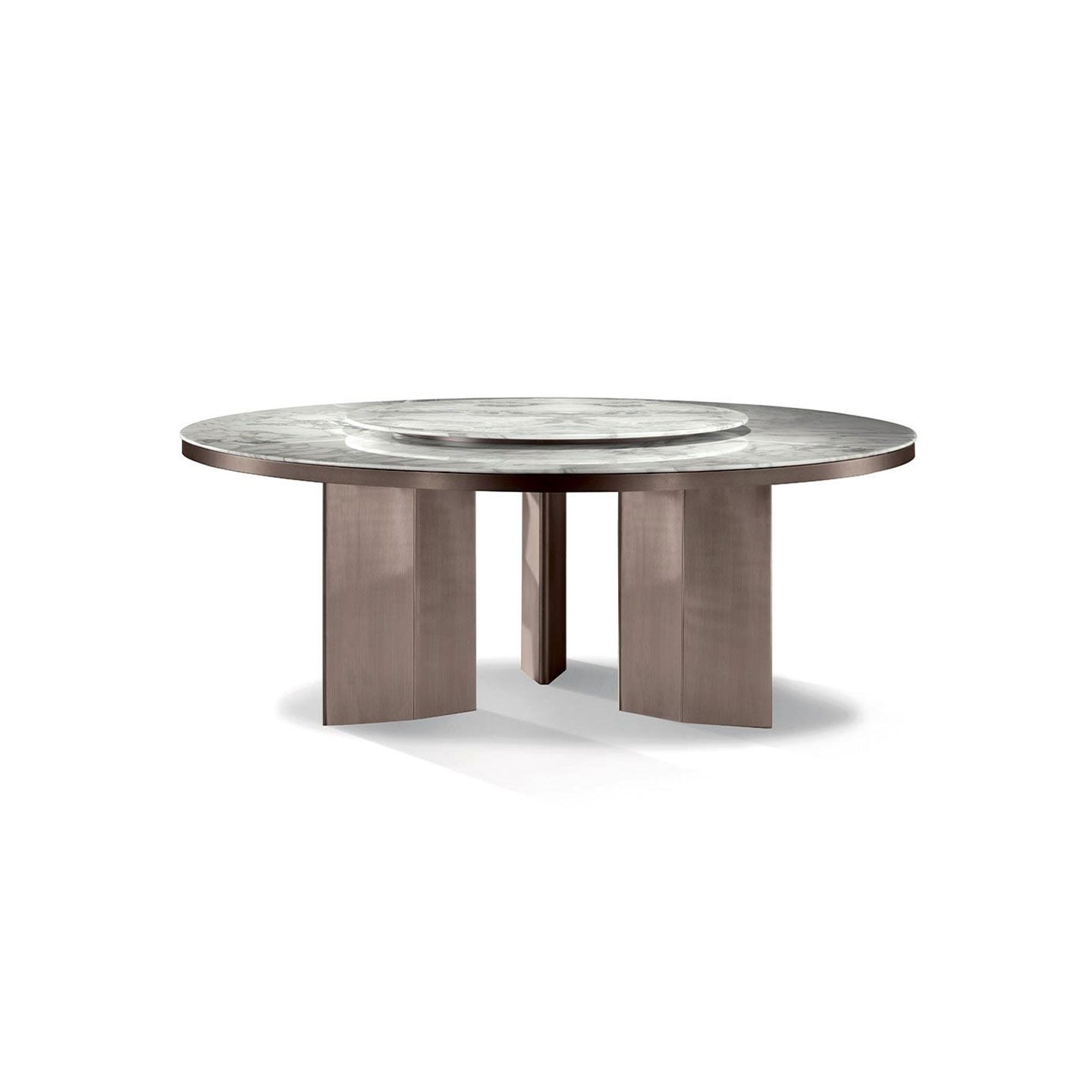 Round dining table with marble turntable