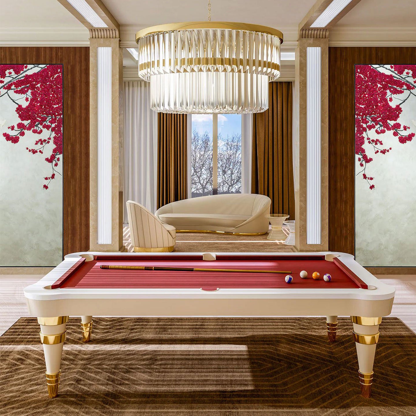 Designer Customised Luxury 8ft 9ft Slate Indoor Pool Table Suitable for indoor or game room Customizable colors