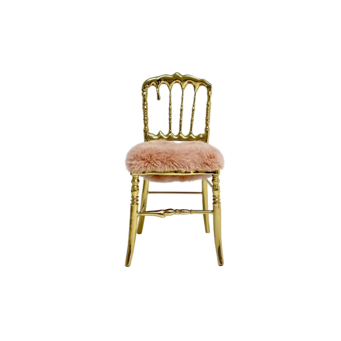 Conceptual design modern luxury dining chair: Golden Dripping Bone Chair