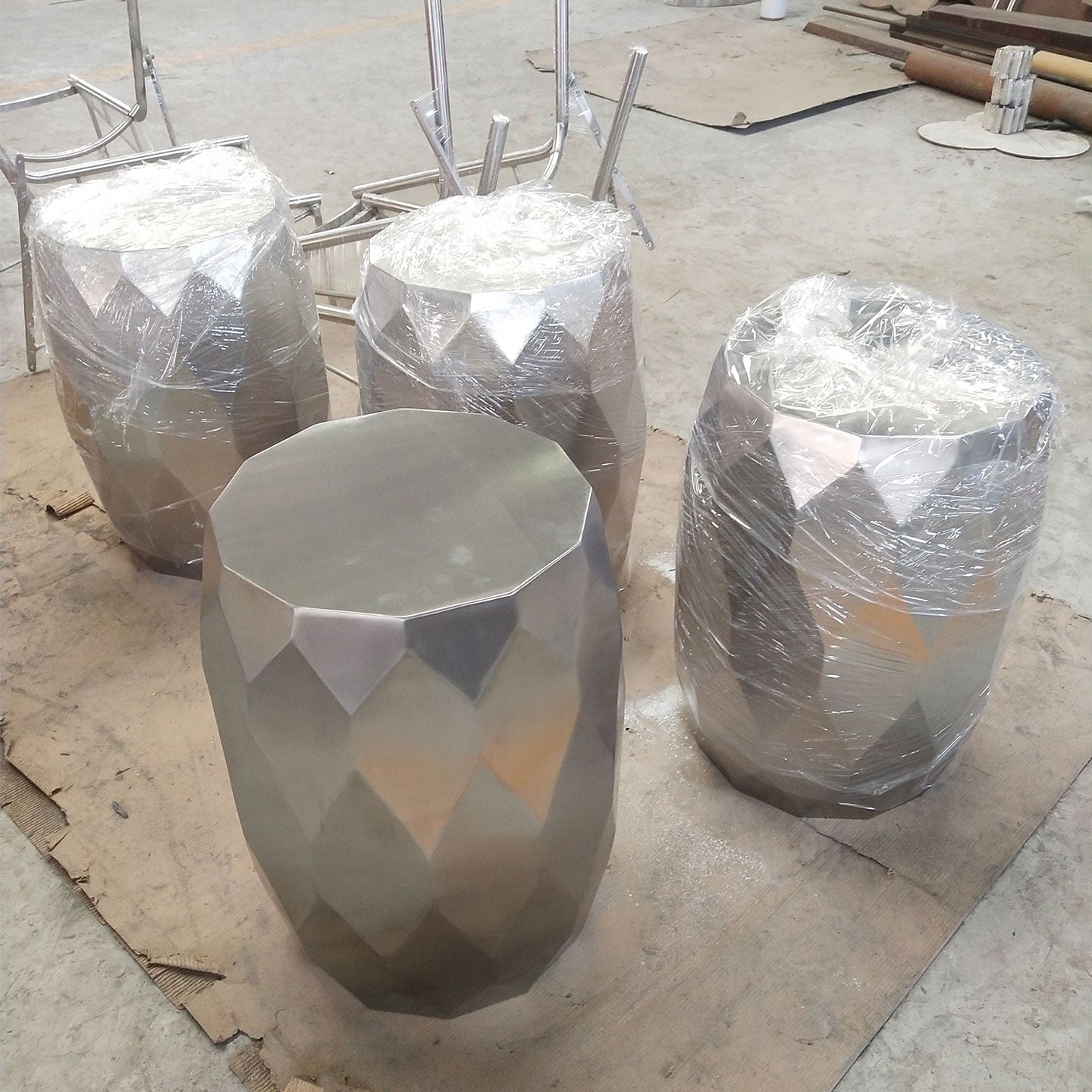 Metal-Clad Accent Stool