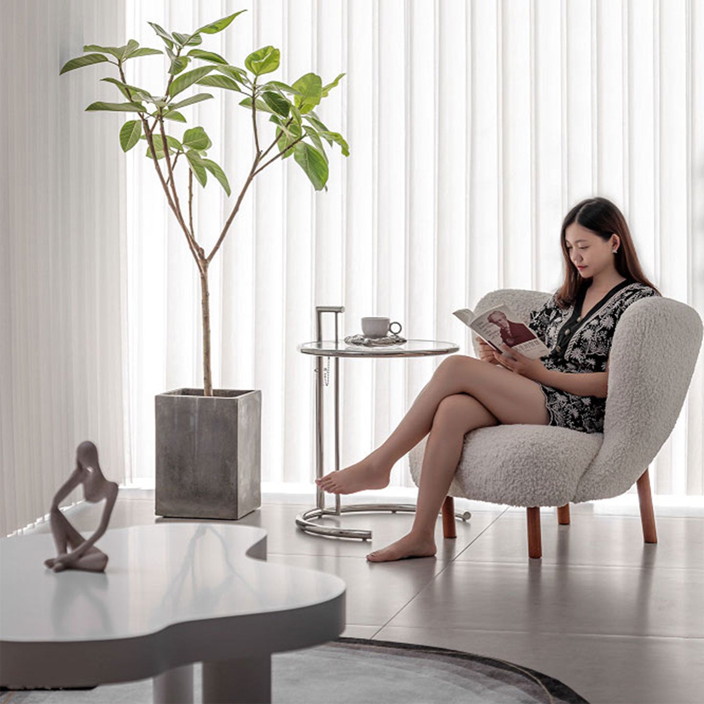 lamb fleece living room leisure