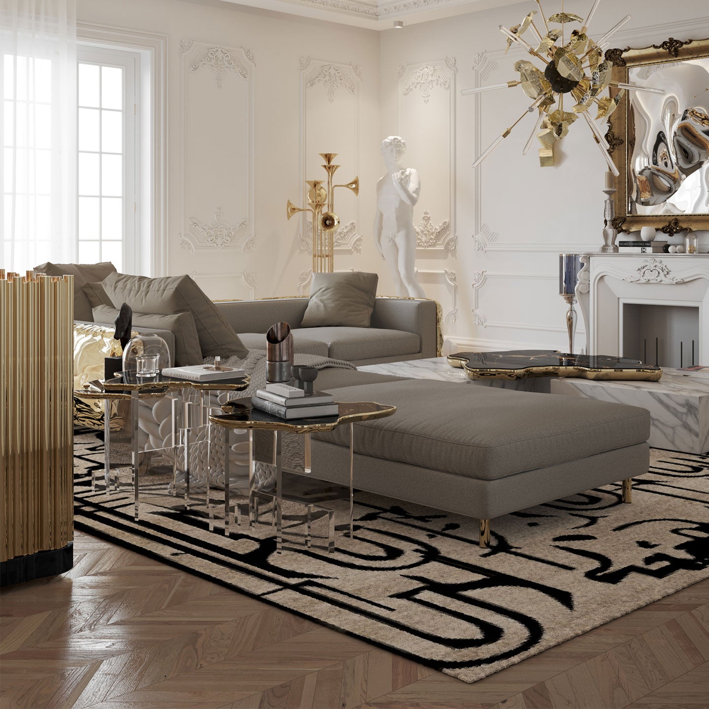 monet xl nero marquina side table