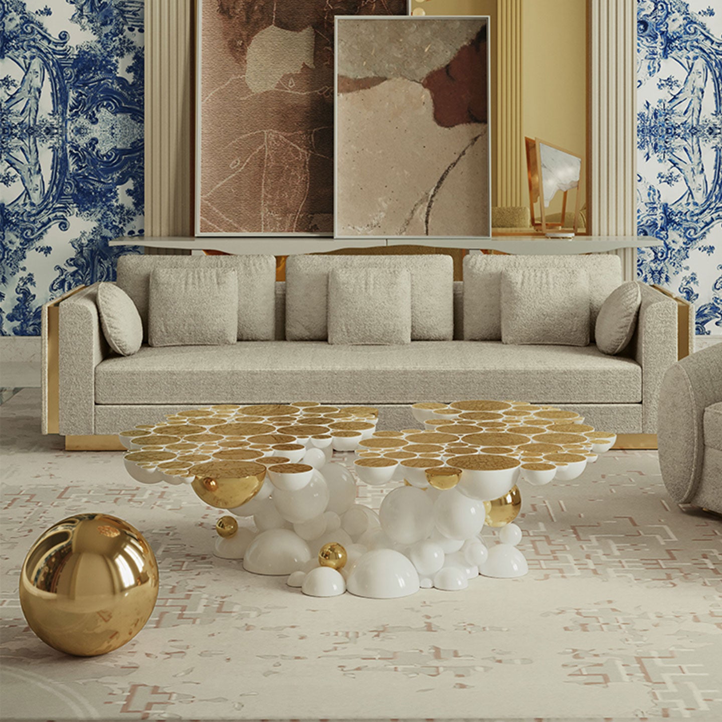 newton white center table