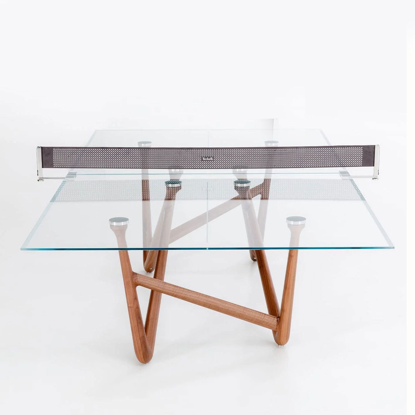 Effetto 71 Walnut And Glass Top Table Tennis And Dining Table