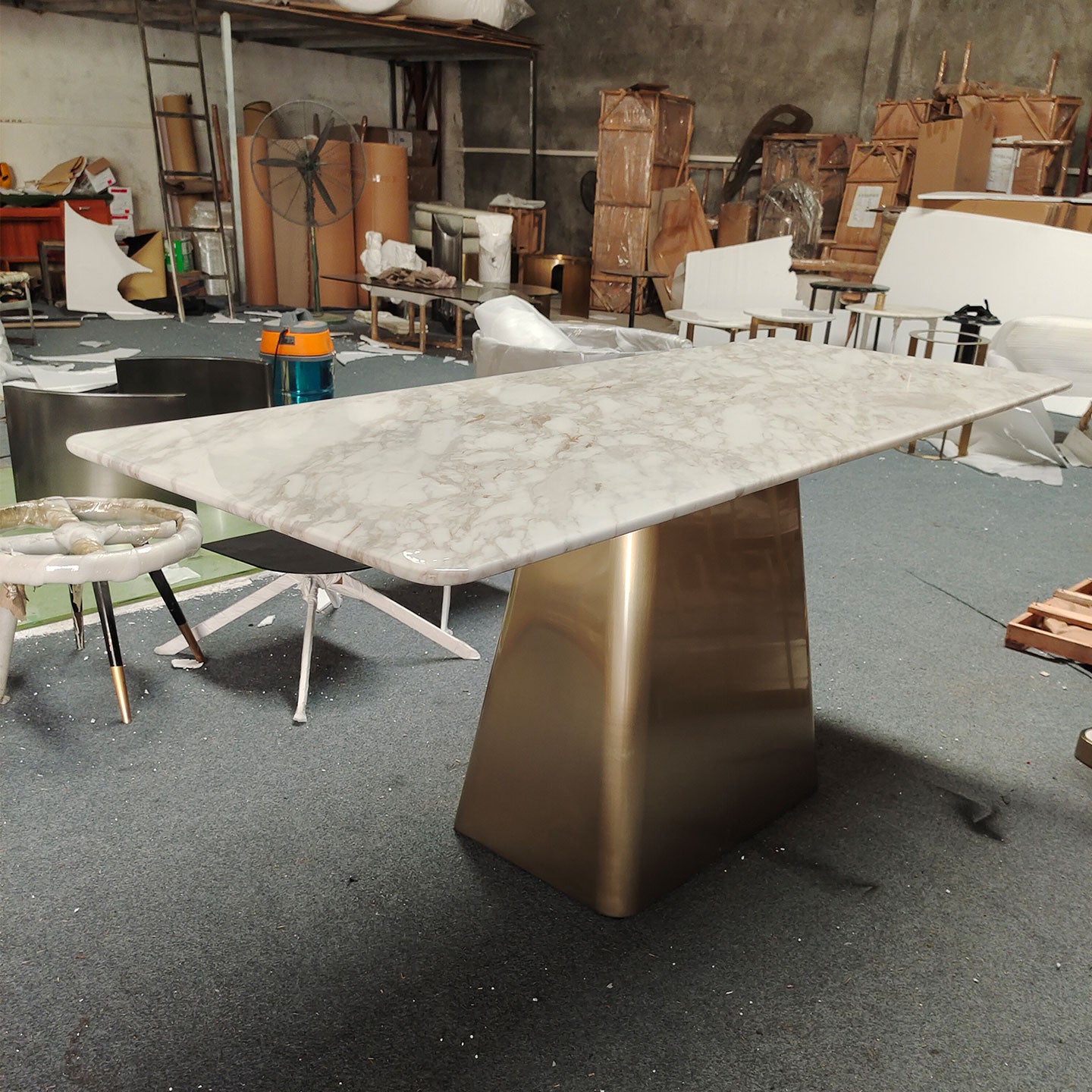 Rectangular marble dining table