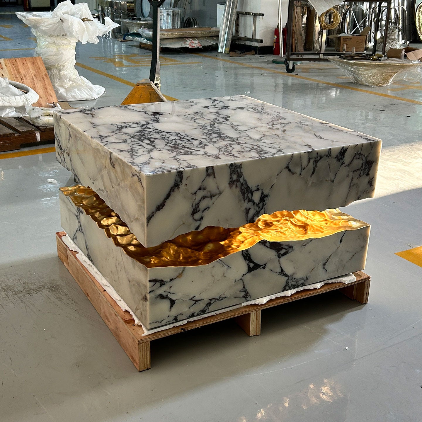 quarry portoro marble center table