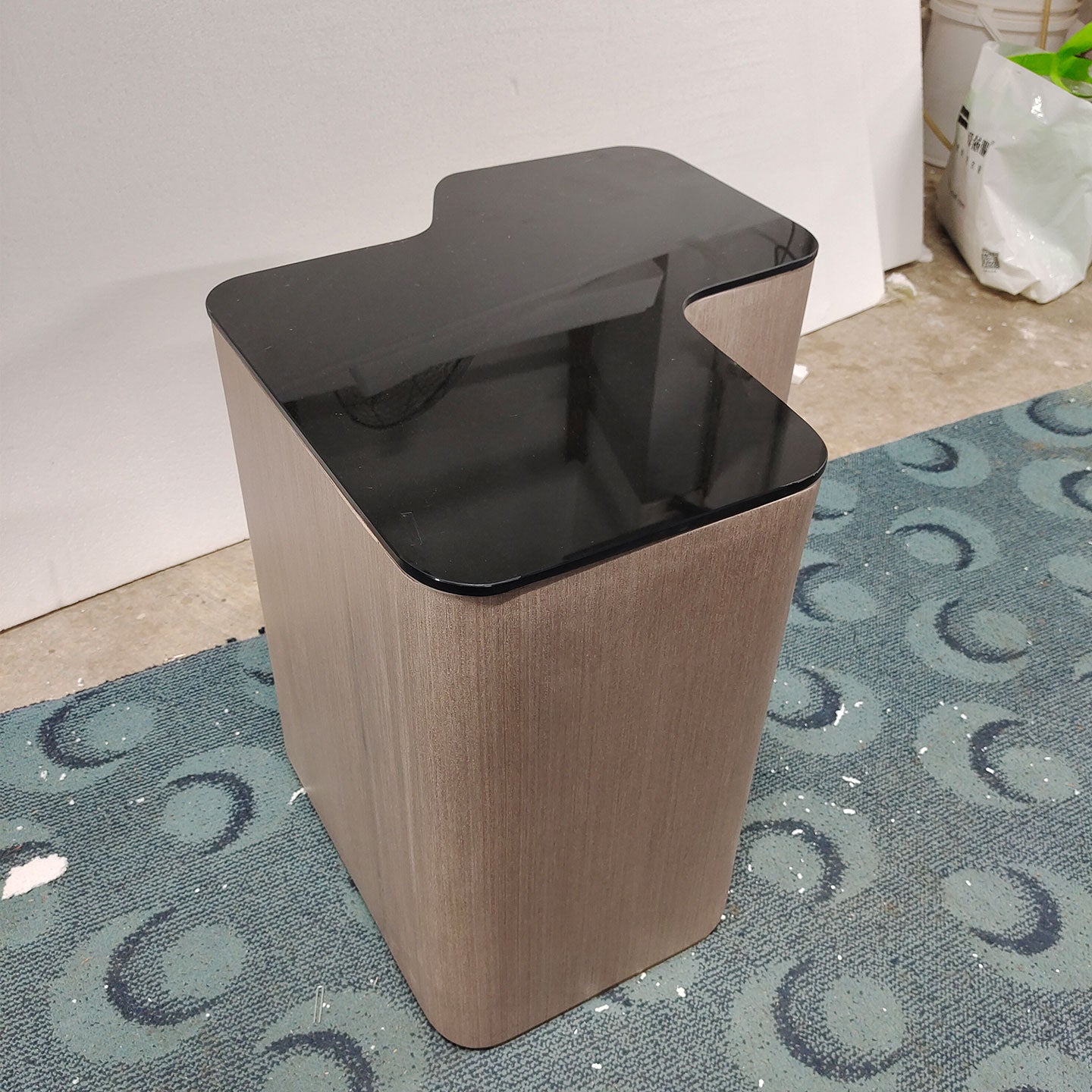 Tempered glass tabletop sofa side table