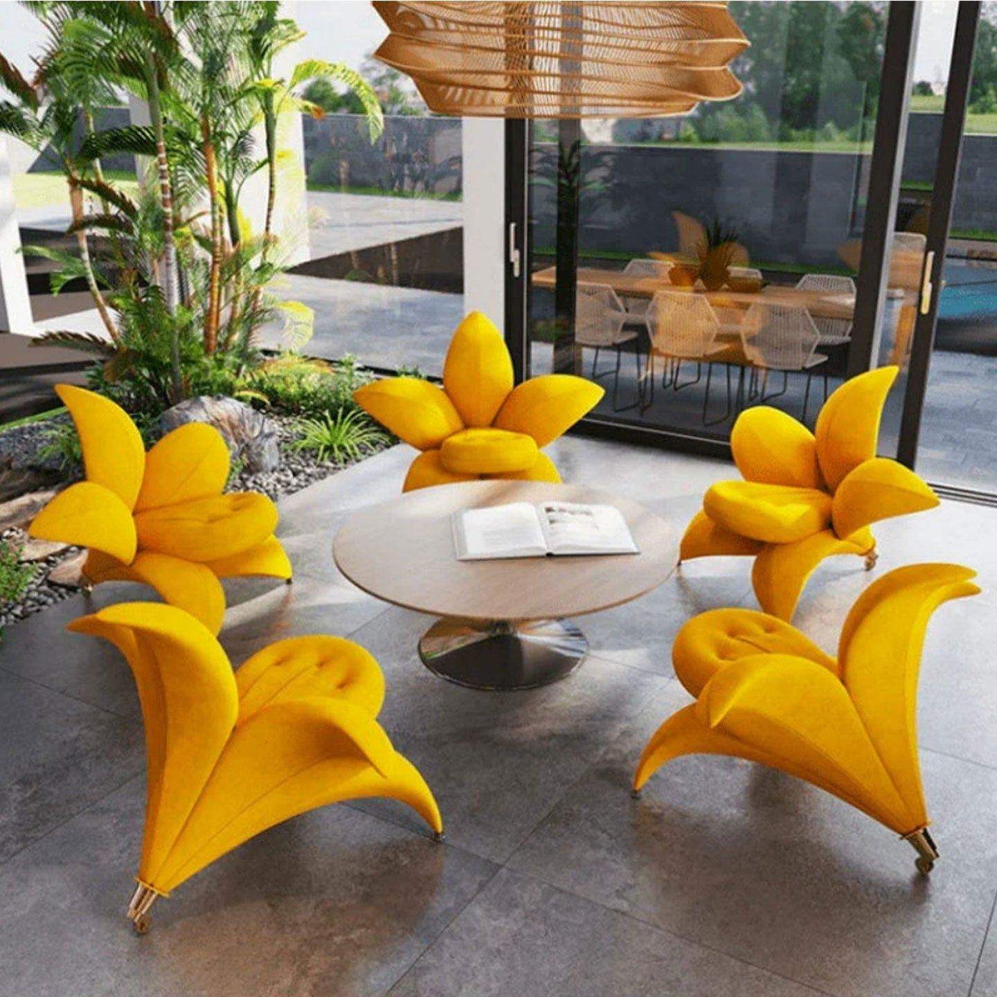 Simple and Creative Flower-Shaped Sofa Chair