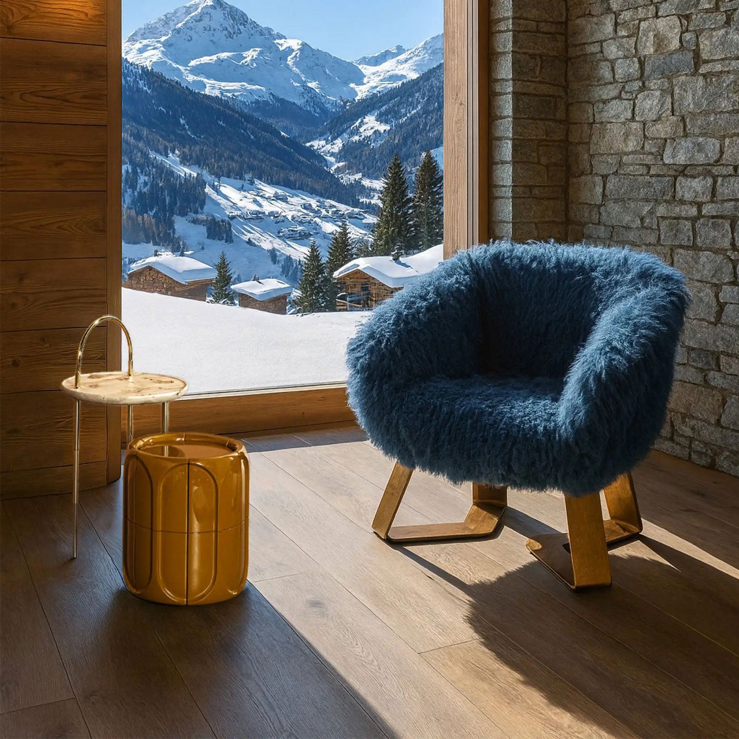 Metal and Fabric Armchair