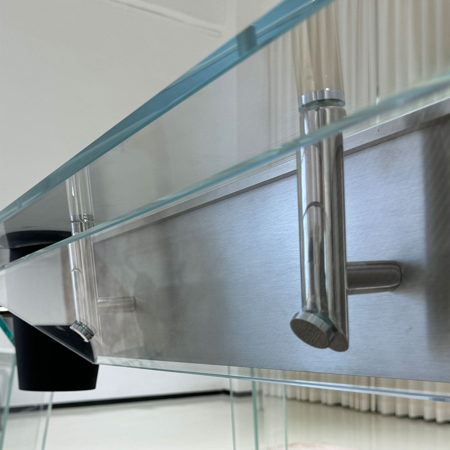 High-End Customized Crystal Glass Pool Table With Slate Bed and Stainless Steel Rails-Factory Direct