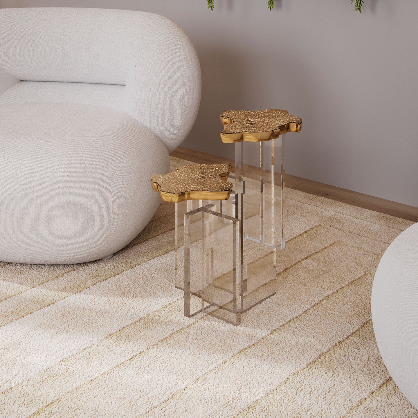 monet gold side table