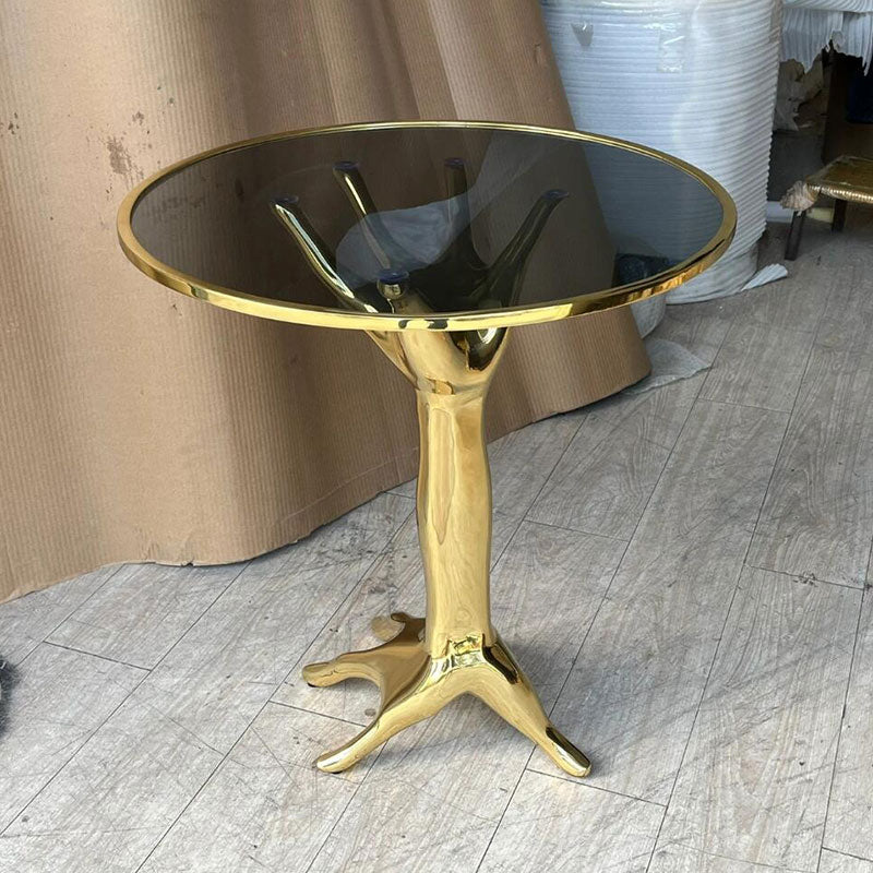 Brass Glass Sidetable