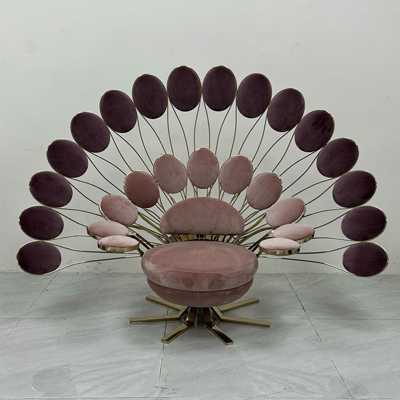 High Quality Luxury Upholstery Blue Modern Unique Design European Style Peafowl Shape Animal Leisure Sofa Chair