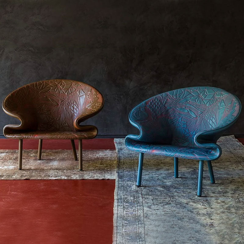 Moroso Doodle Armchair Premium Leather Italian Mid Century