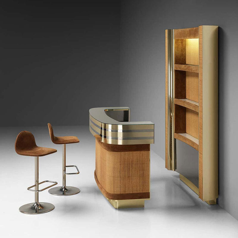 Luxury Corner Bar Cabinet with Stools