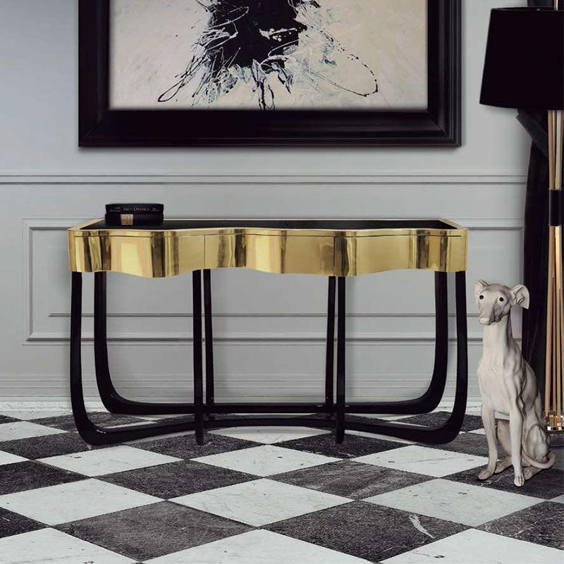 sinuous gold console