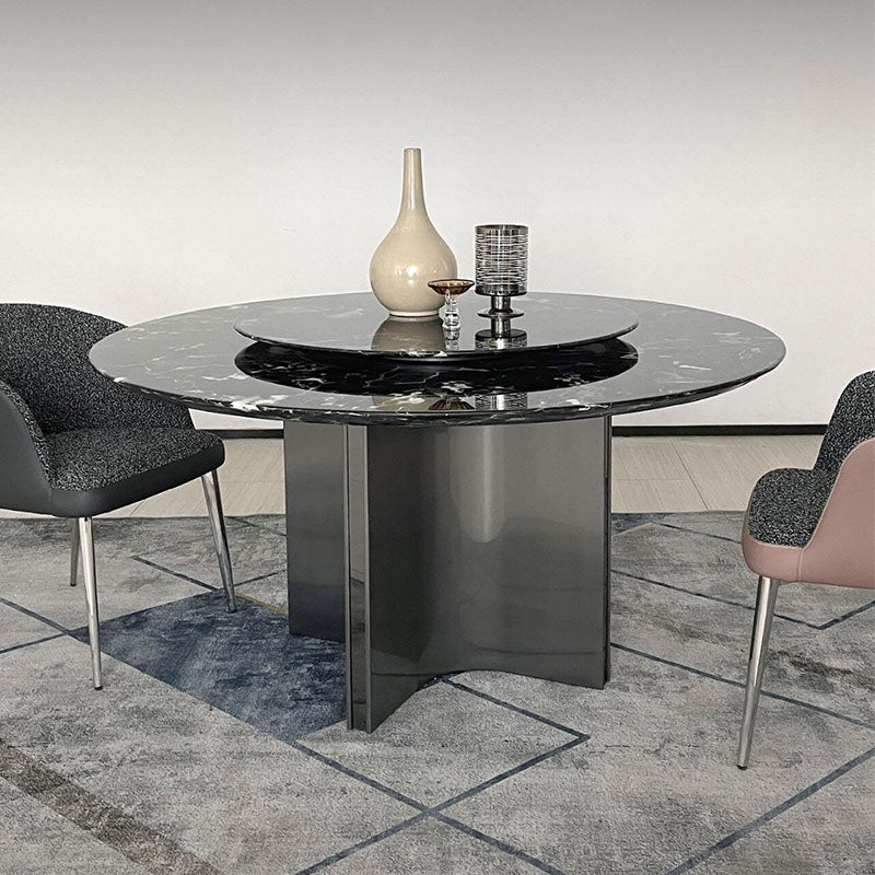 Round marble dining table