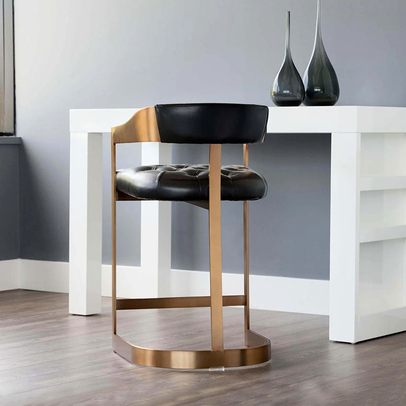 Beaumont Leather Bar & Counter Stool, Cantina Black