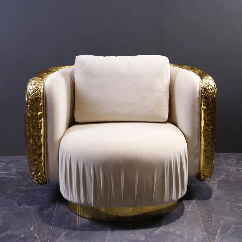 Hammered Metal Swivel Lounge Chair