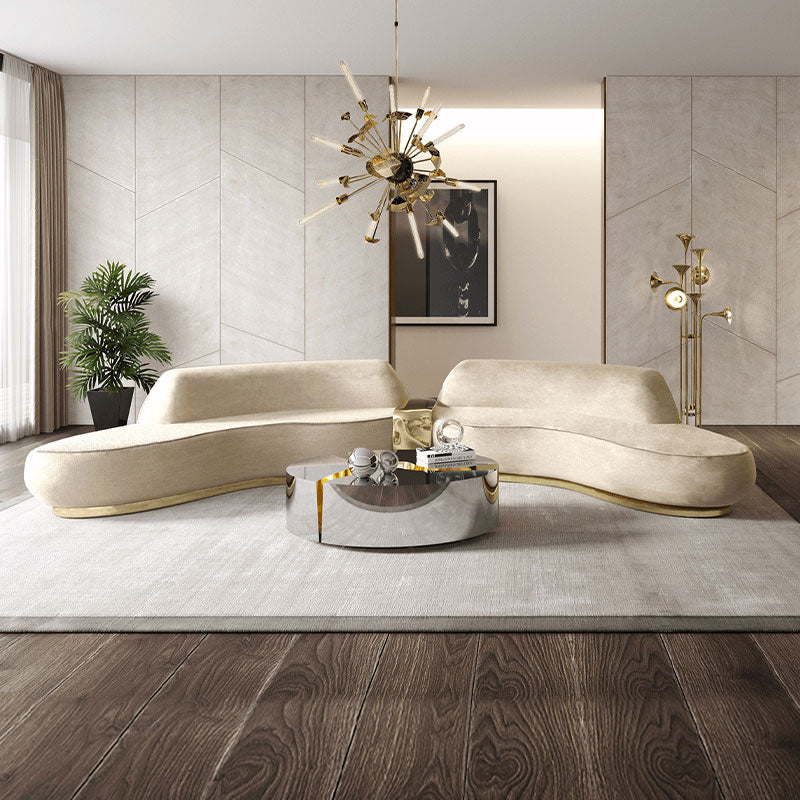 Bespoke luxury beige curved sofas from China