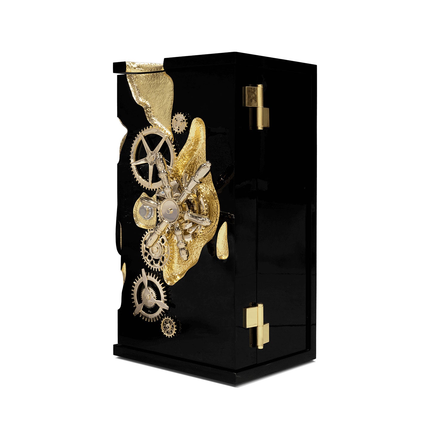 Black safe with combination lock and fingerprint lock