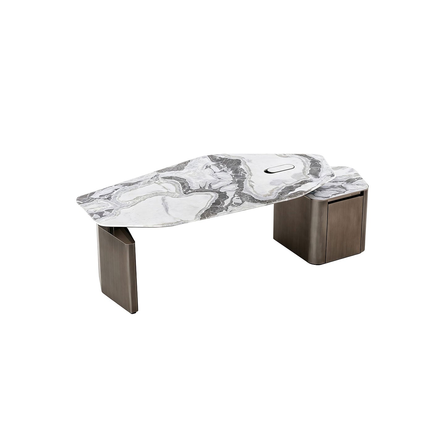 Organic Marble Top Bronze Luxury Office Desk