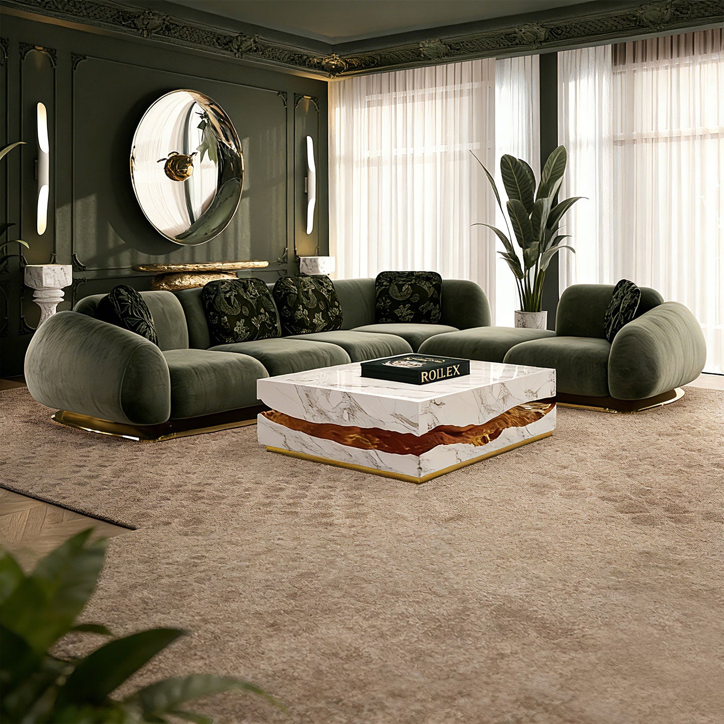 quarry carrara marble center table