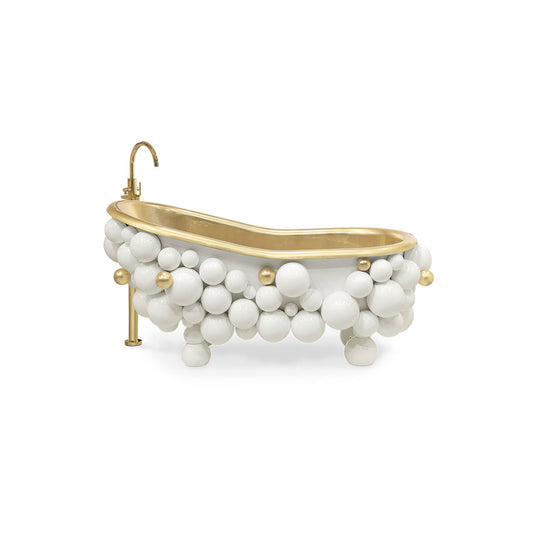 Custom modern luxury bathroom bathtub with white bubble balls and a gold interior freestanding bathtub