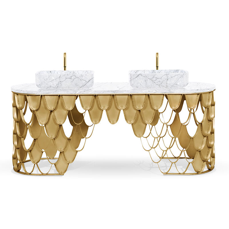 Customized Bathroom Sink Marble Top Stainless Steel Washbasin