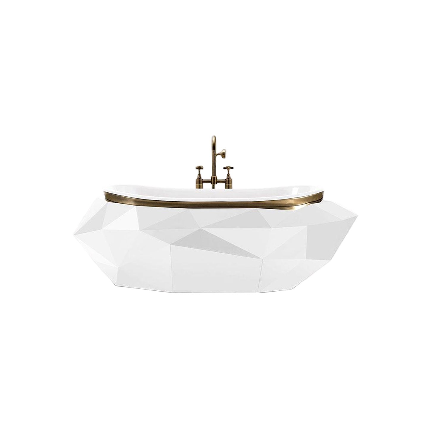 Hot Selling Hard Marble Material Brass Accessories Bathtub for Villa Five-star Hotel Bathroom