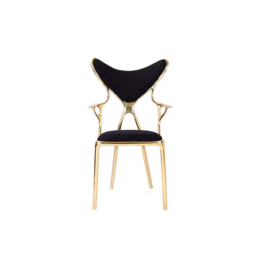 Black velvet dining chair | Brass legs