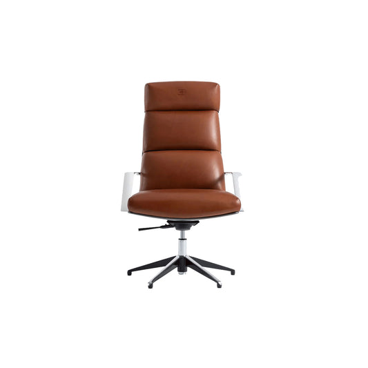 Modern High-Back Leather Executive Swivel Chair  with Adjustable Base