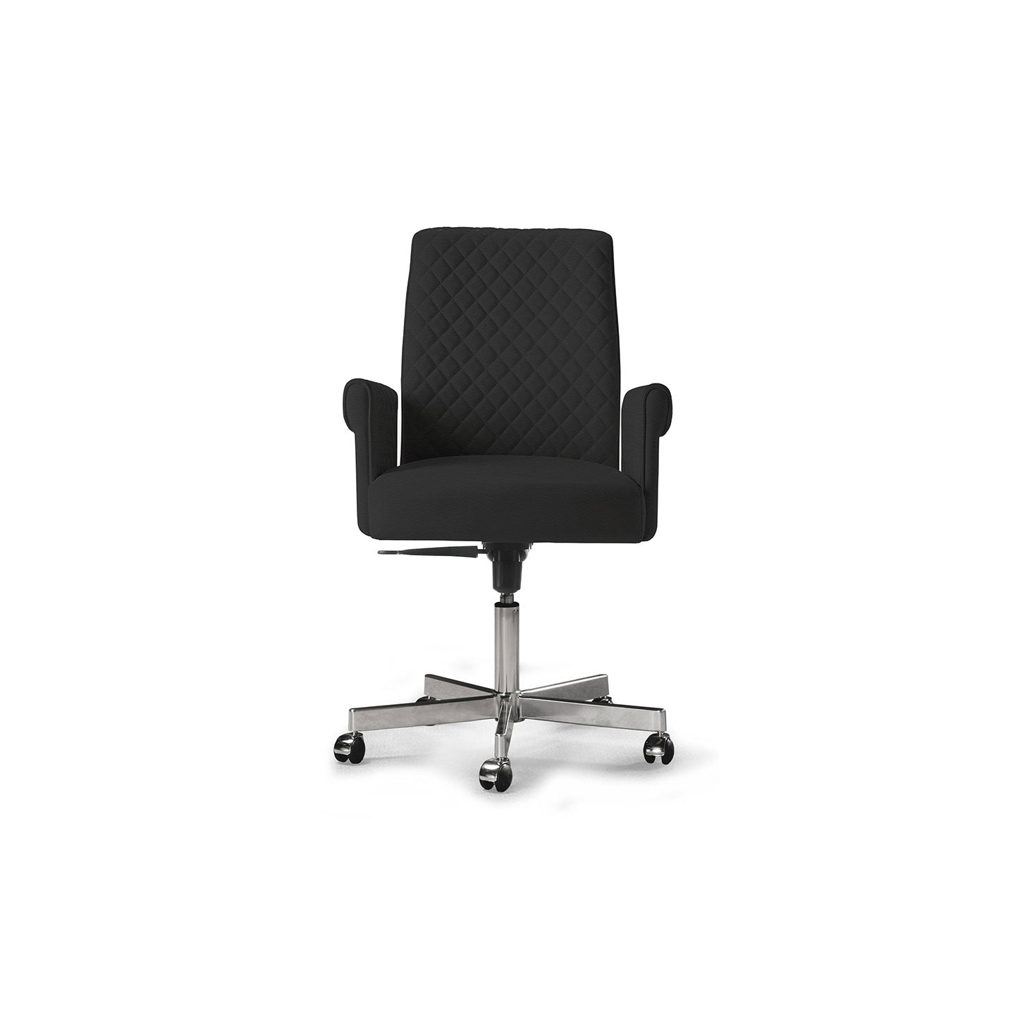 Black Leather Executive Office Chair - Adjustable & Swivel