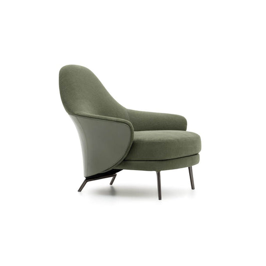 Classic leather-wrapped armchair