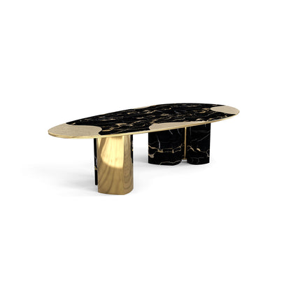 black marble and gold dining table