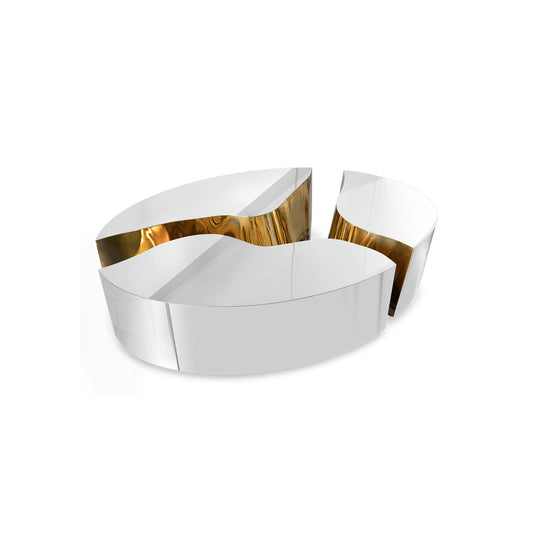 oval silvery center table