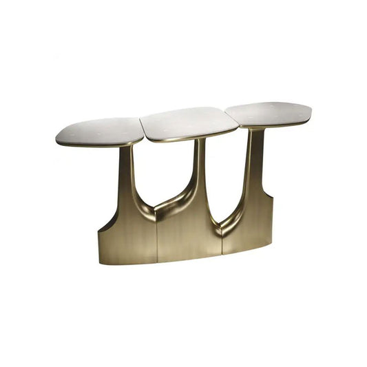 Shagreen Triptych Console with Bronze-Patina Brass Accents by R&Y Augousti