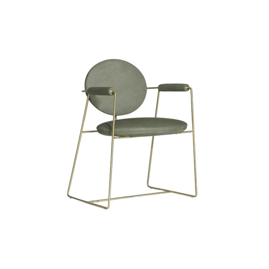 Modern Orange Velvet Accent Chair with Rose Gold Metal Frame | Dining Chair