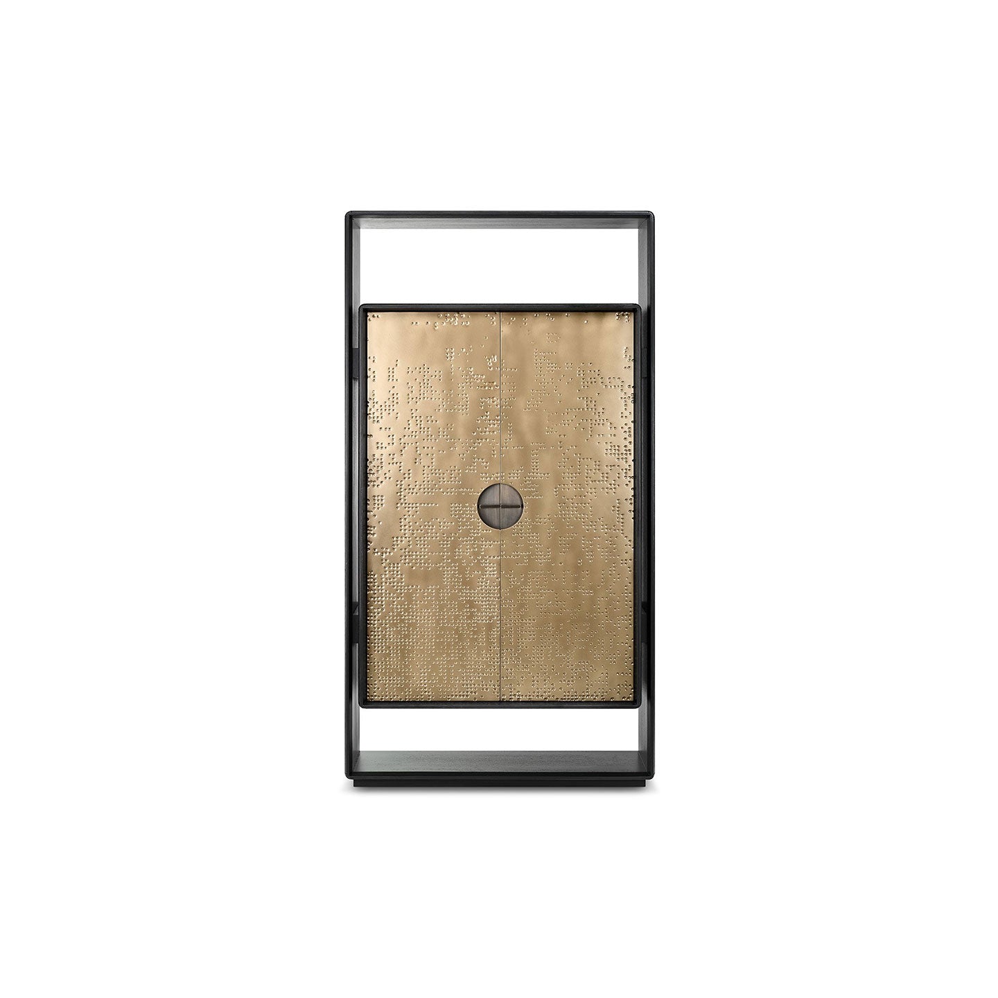 Modern Tall Cabinet in Bronze Liquid Metal