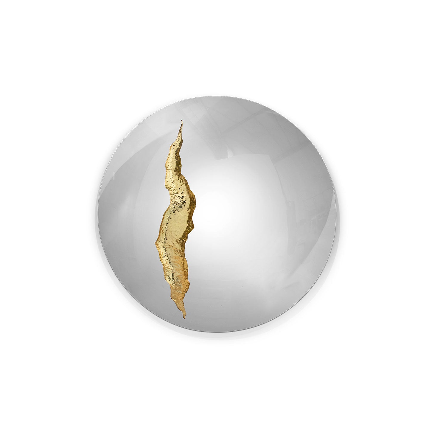 Circular mirror silver stainless steel wall mirror