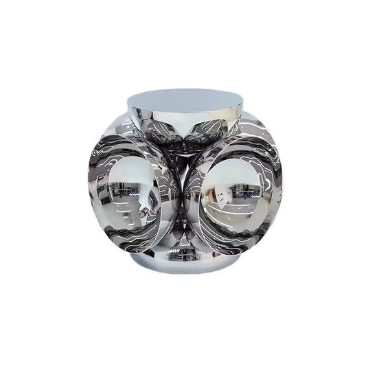 Luxury Mirror-Finish Sculptural Accent Table, Contemporary Living Room Furniture