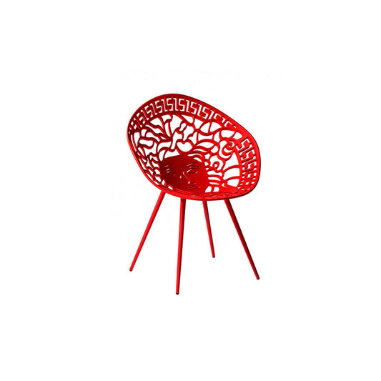 Metal hollowed out single chair