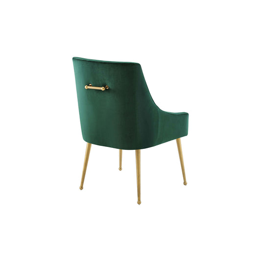 Modern Luxury Velvet Chair | Gold Metal Leg Armrest Dining Chair