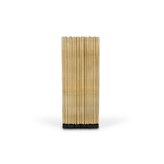 Polished Gold Stainless Steel Bar Cabinet with Dark Wood Interior