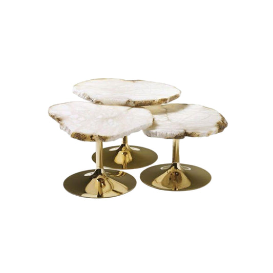 Tavoli bassi con piano in alabastro