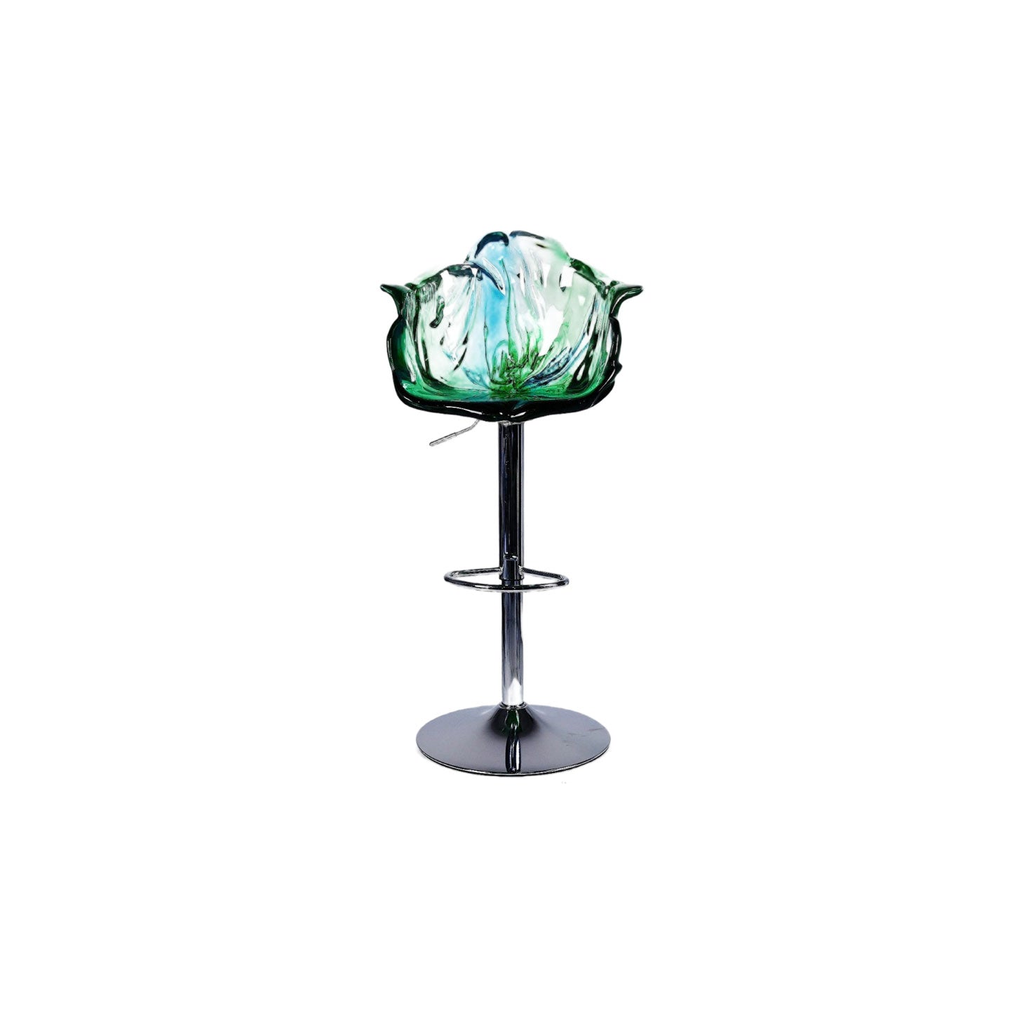 Transparent Acrylic Petal Bar Stool — Swivel & Adjustable Height