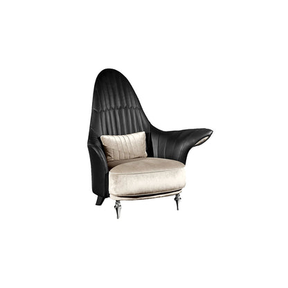 Artistically Sculpted Leather Armchair