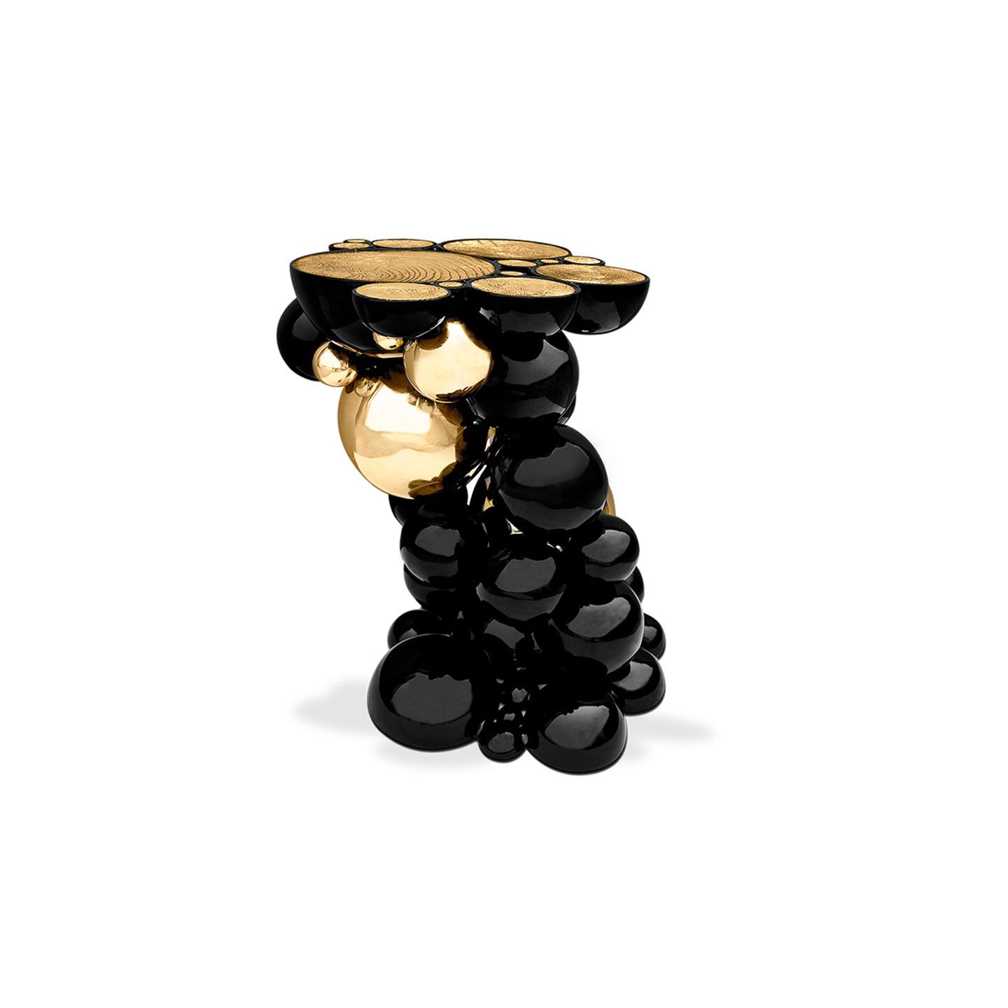 Black bubble ball sofa side table